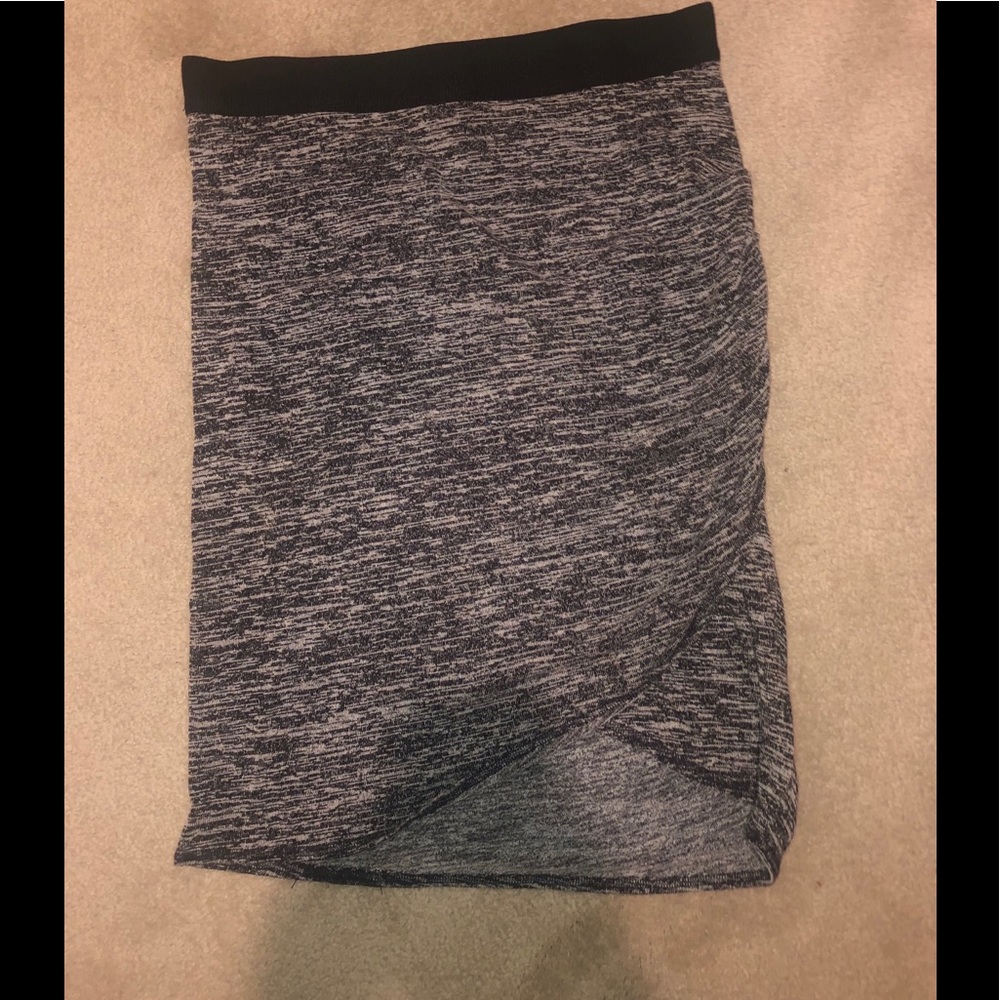 Grey Skirt with Black Waistband